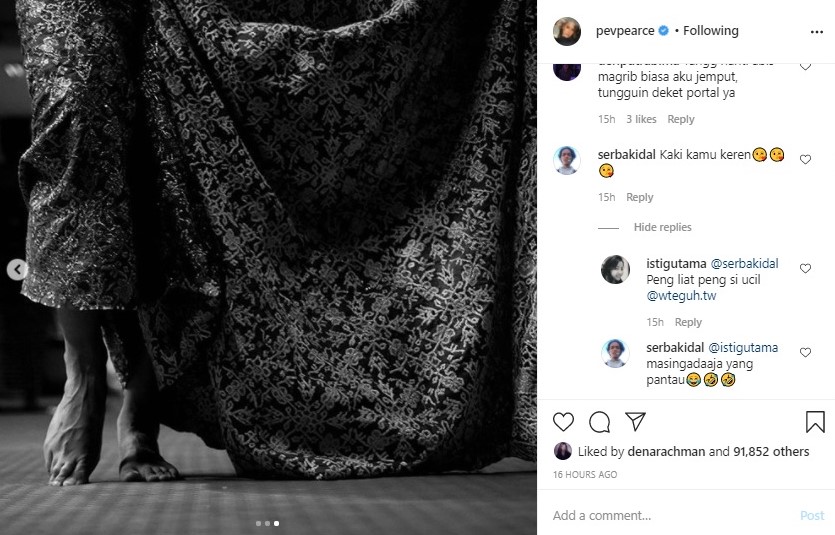 Pevita Pearce Nari Tradisional, Caption Filosofi Jawa Hingga Urat Kaki Jadi Sorotan