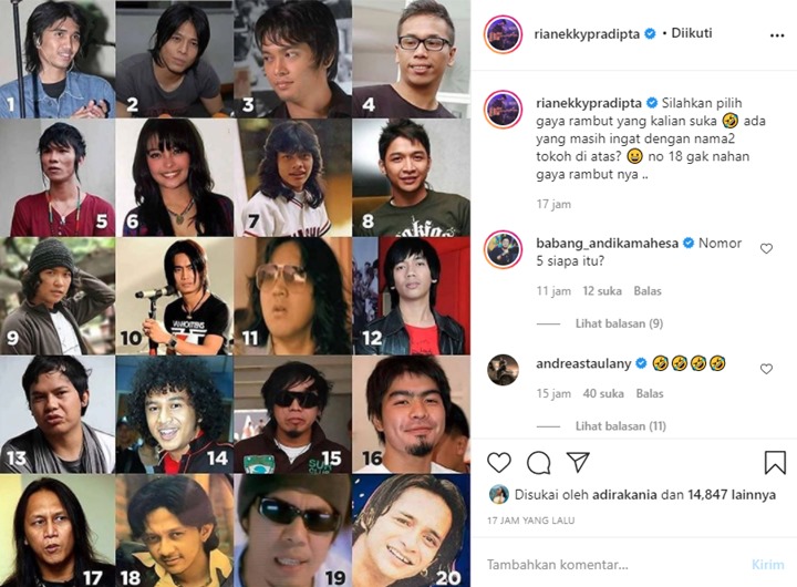 Rian D\'Masiv Bagikan Gaya Rambut Lawas Vokalis Band, Andika Mahesa Tanya Begini