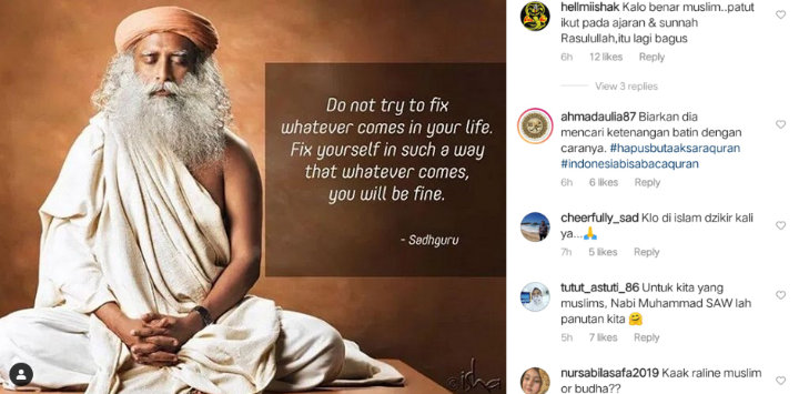 Agama Raline Shah Dipertanyakan Usai Kedapatan Posting Foto Sadhguru dan Pelajarai Ilmu Ini