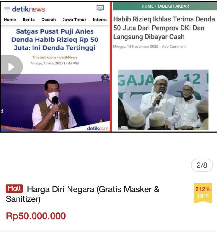 Viral \'Harga Diri Negara\' Dijual 50 Juta di e-Commerce, Sindir Kerumunan Habib Rizieq?