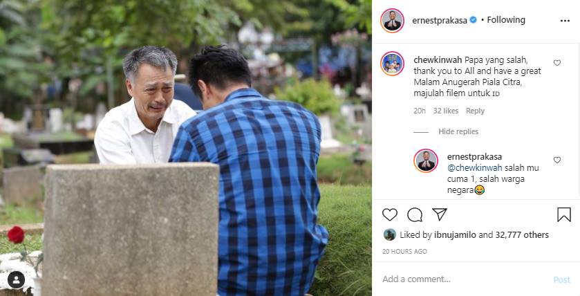 Ernest Prakasa Ungkap Sempat Lupa Nangis di \'Cek Toko Sebelah\' Gara-gara Terpukau Akting 2 Aktor Ini