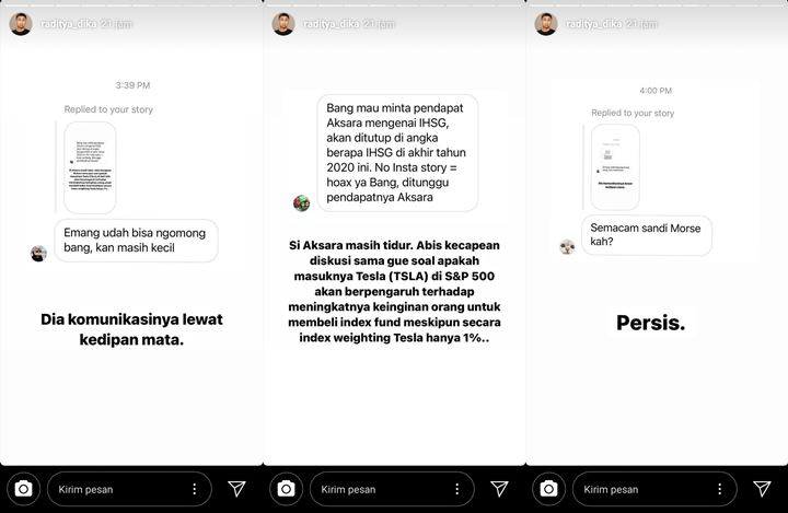 Baru 1 Bulan, Putra Raditya Dika Sudah Dimintai Saran Soal Indeks Harga Saham