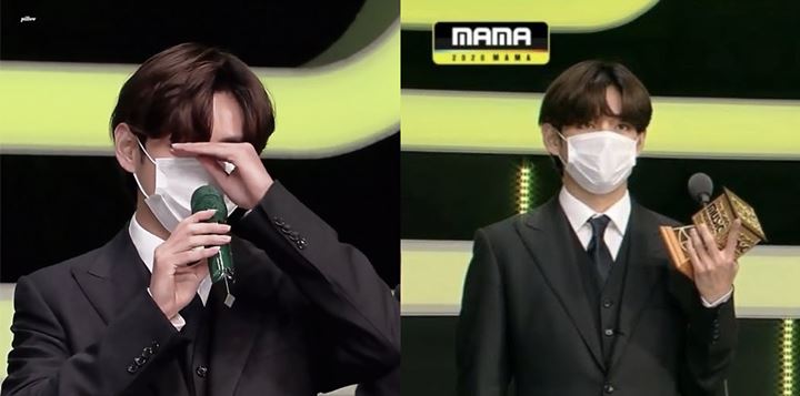 MAMA 2020: Penampilan Beda V BTS Selama Pidato Picu Dugaan Ini