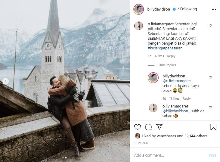 Billy Davidson Buat Penasaran Beri Kode \'Sebentar Lagi\', Bakal Segera Nikah?