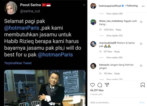 Hotman Paris Diminta Jadi Pengacara Untuk Habib Rizieq, Beri Reaksi Begini