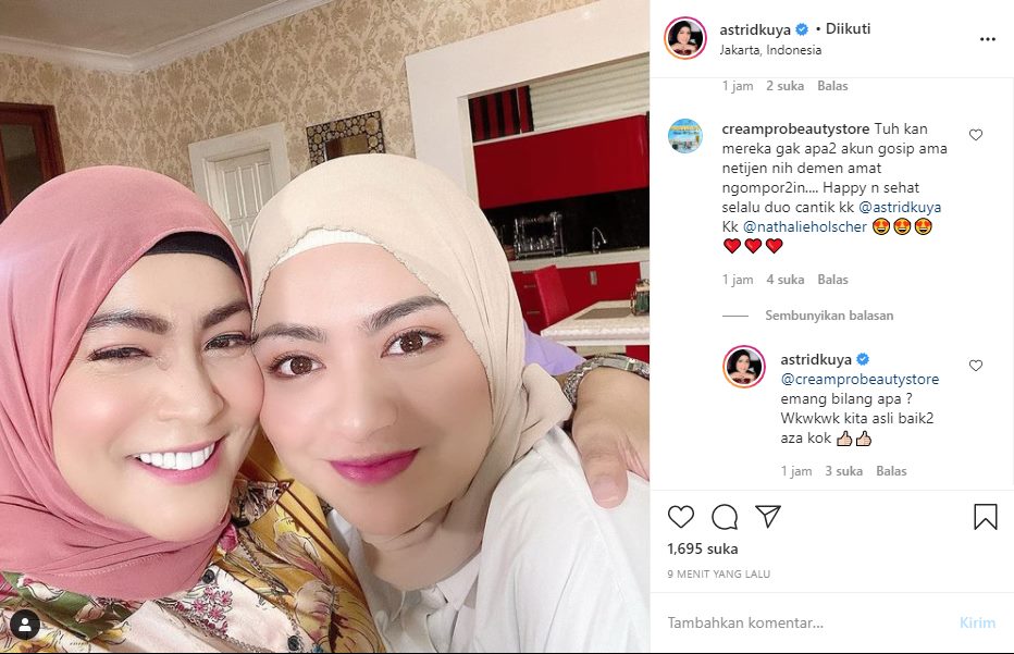 Tepis Isu Tak Akur, Astrid Kuya Pamer Foto Senyum Bahagia Bareng Nathalie Holscher