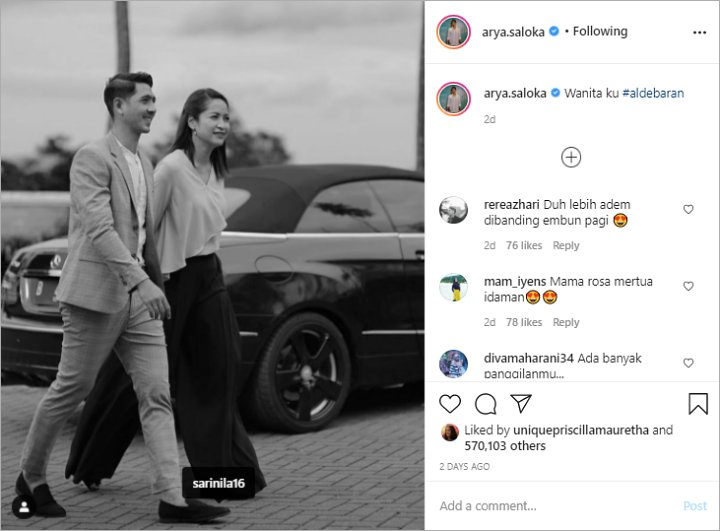 Bukan Sang Istri, Arya Saloka Sebut Sosok Cantik Ini \'Wanitaku\'