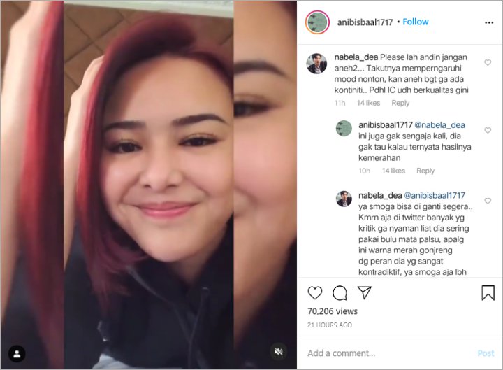 Amanda Manopo Diprotes Karena Ganti Warna Rambut Jadi Merah Terang, Cocok?