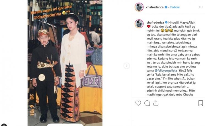 Caesar Hito Pamer Foto Tampan Saat Kecil, Fakta Dekat dengan Chacha Frederica Terungkap