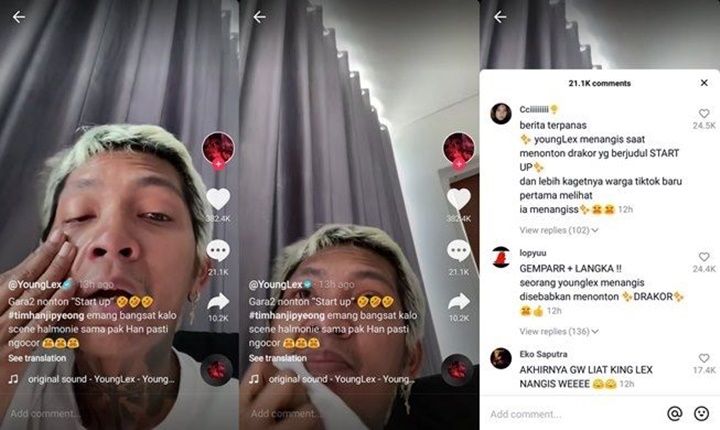 Momen Langka, Young Lex Nangis Sesenggukan Gara-gara Nonton Drakor Auto Diledek