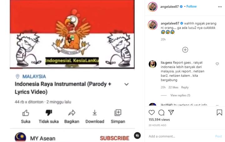 Angela Lee Emosi Lagu \'Indonesia Raya\' Dilecehkan Sampai Lirik Diubah Total: Ngajak Perang