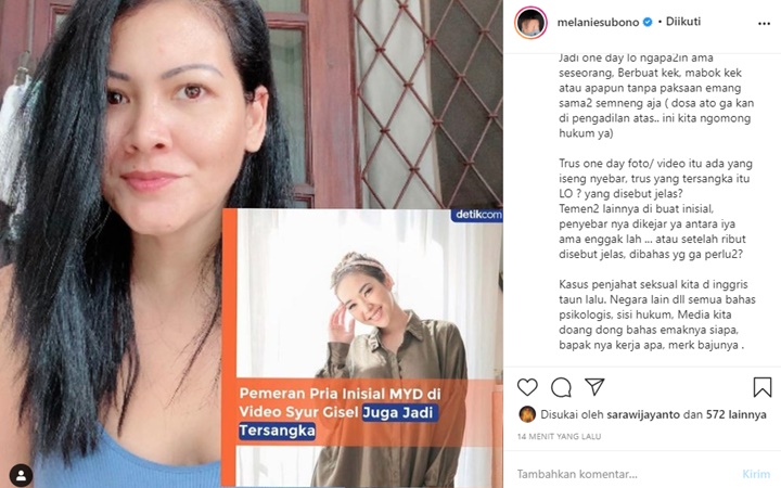 Komentari Kasus Video Syur Gisel, Melanie Subono Sayangkan Identitas MYD Sempat Dirahasiakan