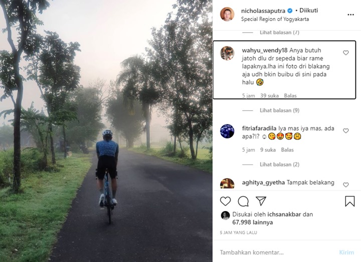 Nicholas Saputra Sepedaan di Jogja, Nama Anya Geraldine Ikut Terseret