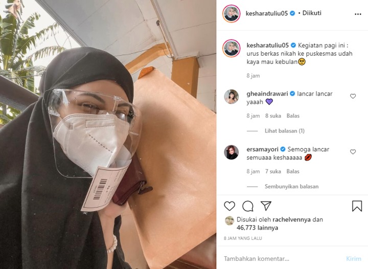 Urus Berkas Pernikahan, Kesha Ratuliu Soroti Penampilannya: Kayak Mau ke Bulan