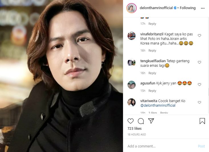 Delon Thamrin Pamer Foto Rambut Panjang Belah Tengah, Wajah Super Tampan Bikin Pangling