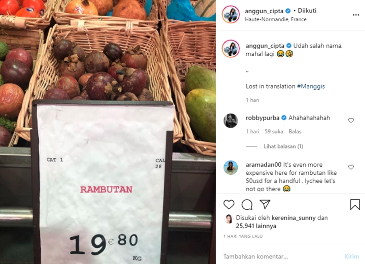 Anggun Tunjukkan \'Nama Lain\' Manggis di Prancis, Harganya Selangit