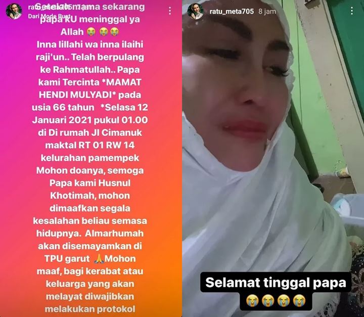 Curhat Pilu Ratu Meta Ayahnya Meninggal Pasca 2 Hari Kepergian Ibunya