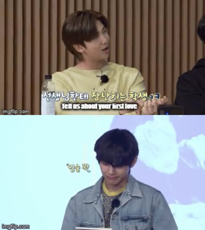 Begini Reaksi V BTS Saat Ditanyai RM Soal Cinta Pertamanya