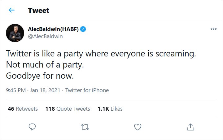 Sang Istri Dihujat Habis-habisan, Alec Baldwin Pilih Undur Diri dari Twitter