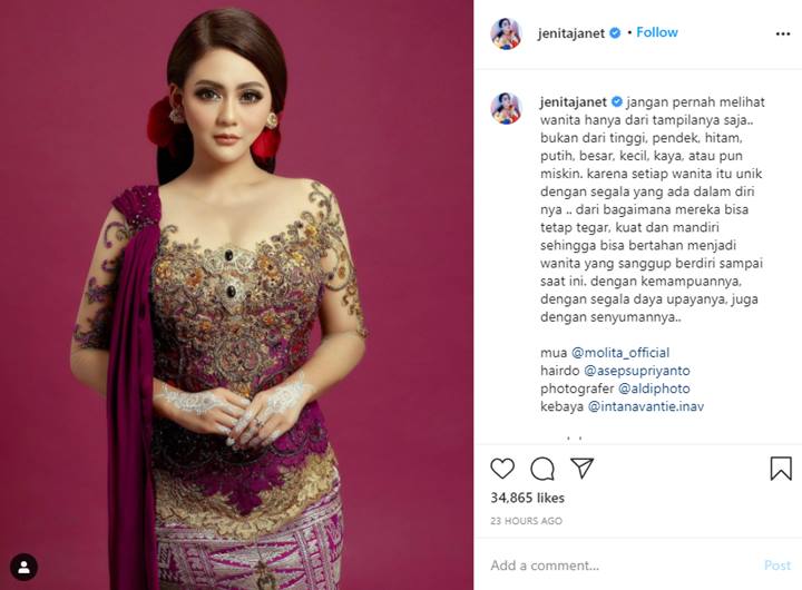 Jenita Janet Tampil Anggun Berkebaya Sampai Bikin Pangling, Titip Pesan Penting Ini