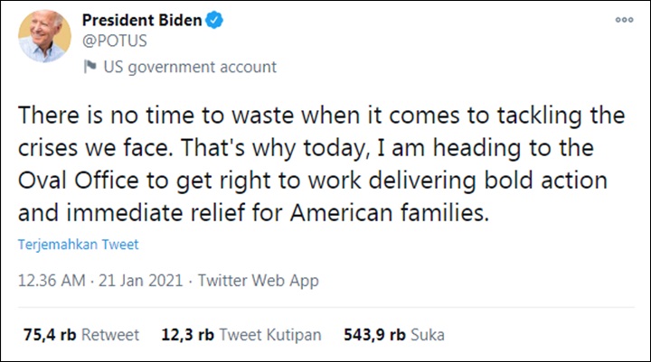 Cuitan Presiden Biden
