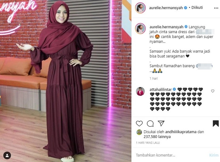 Aurel Hermansyah Kembali Posting Foto Pakai Hijab, Atta Halilintar Lempar Kode Cinta
