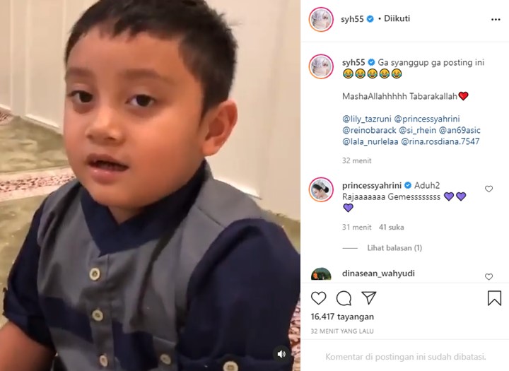 Bikin Ngakak, Keponakan Syahrini Jawab Begini Saat Diminta Ucapkan Kalimat Syahadat