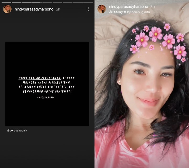 Nindy Bicara Soal Perjalanan Hidup, Isyaratkan Sudah Ikhlas Pisah dengan Suami?