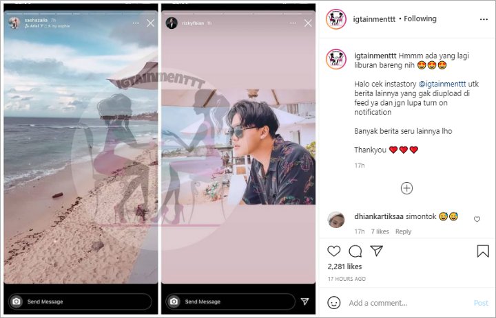 Rizky Febian Banjir Komentar Sinis Usai Diduga Liburan Bareng Selebgram Seksi Ini