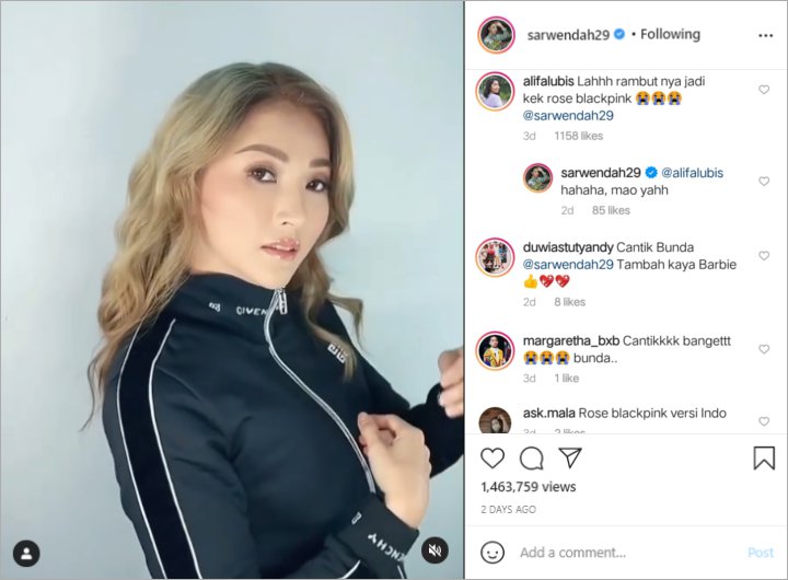 Sarwendah Ganti Warna Rambut Jadi Pirang, Dipuji Secantik Rose BLACKPINK