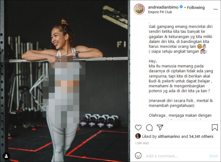 Andrea Dian Ajak Kaum Rebahan Untuk Lebih Mencintai Diri Sendiri