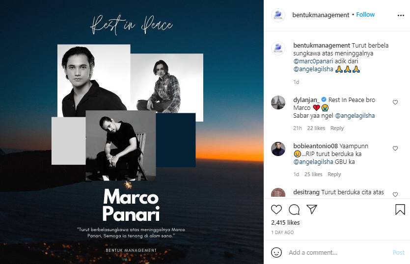 Marco Panari Adik Angela Gilsha Meninggal Dunia, Bakal Dimakamkan di Bali