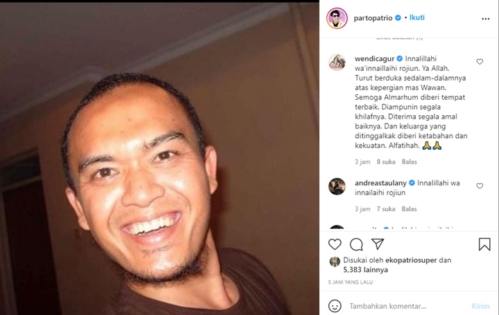 Manajer Parto Meninggal, Sederet Artis Ramai Sampaikan Ungkapan Duka