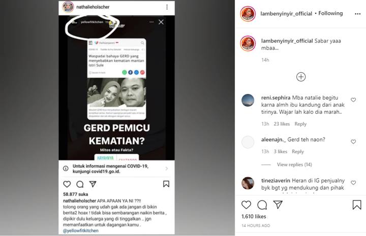 Nathalie Holscher Murka, Kabar Hoax Mendiang Lina Jubaedah Dimanfaatkan Untuk Konten