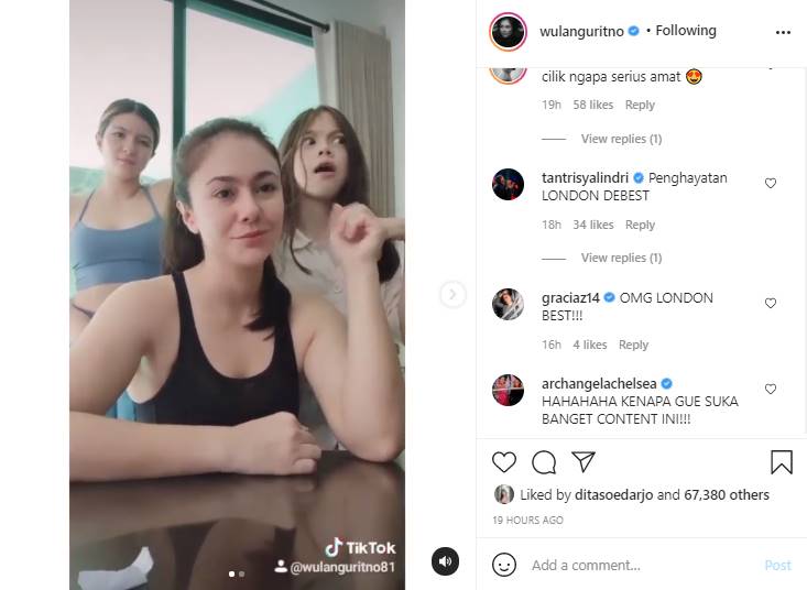 Wulan Guritno Buat Video TikTok Bareng Kedua Putrinya, Bakat Akting London Jadi Sorotan