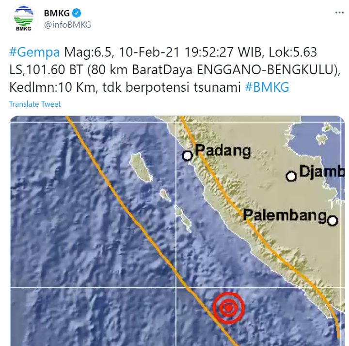Gempa Besar Magnitudo 6,5 Guncang Bengkulu, Warga Malah Akui Tak Rasakan Apapun?