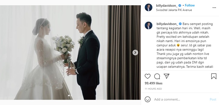 Pamer Foto Mesra, Billy Davidson Rasakan Hal Ini Usai Menikah dengan Patricia Devina