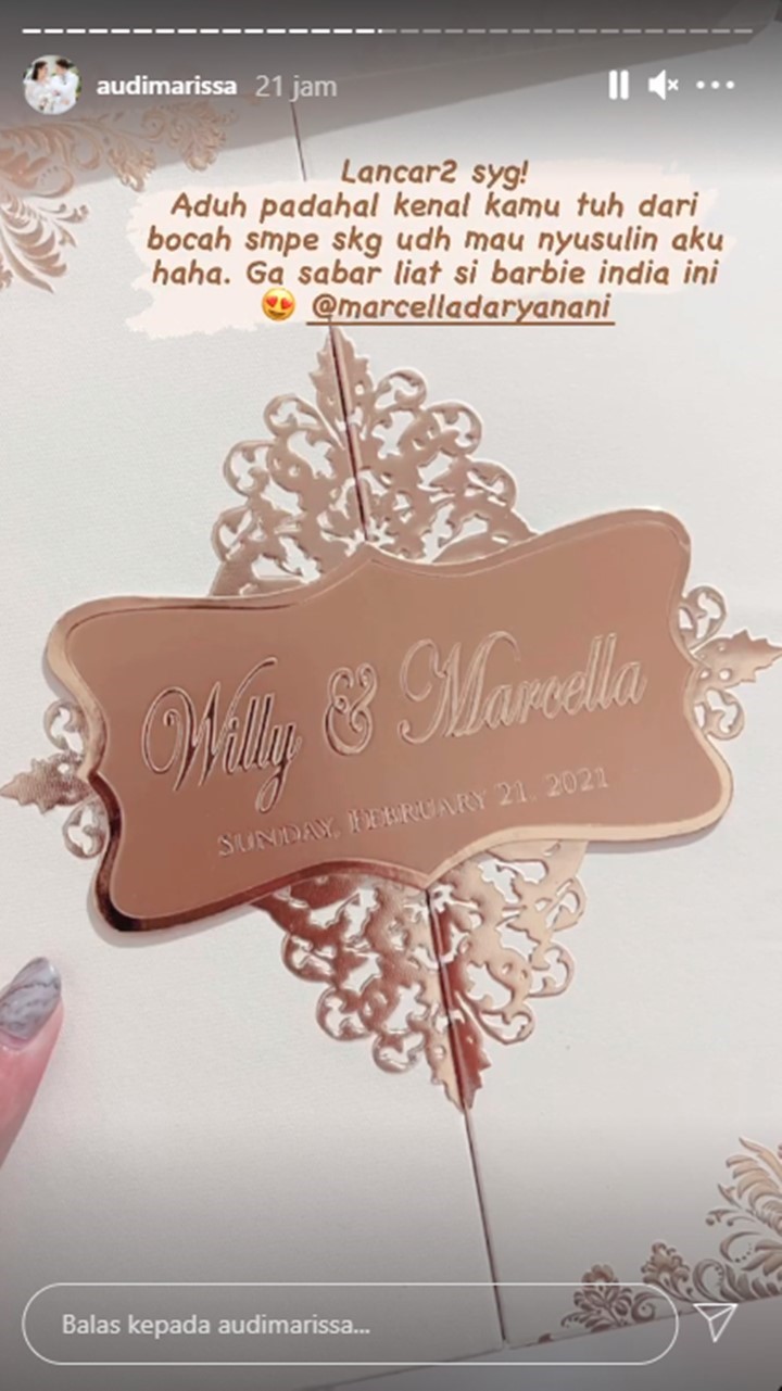Dibocorkan Audi Marissa, Tanggal Pernikahan Marcella Darya \'Anak Langit\' Terungkap