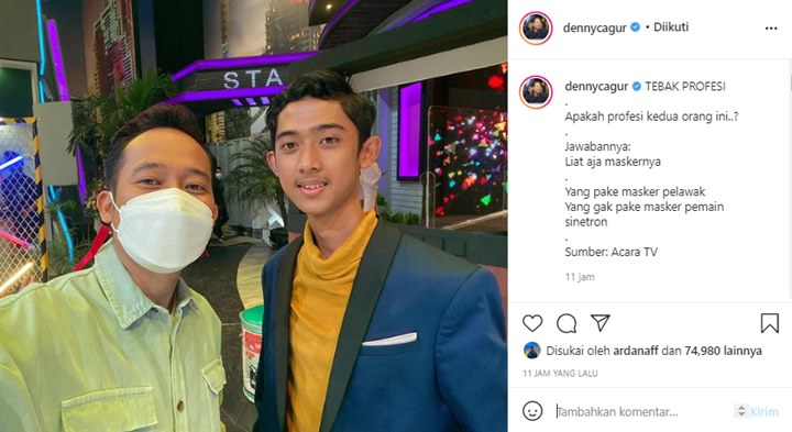 Foto Bareng Kembaran Arya Saloka, Denny Cagur Sindir KPI?