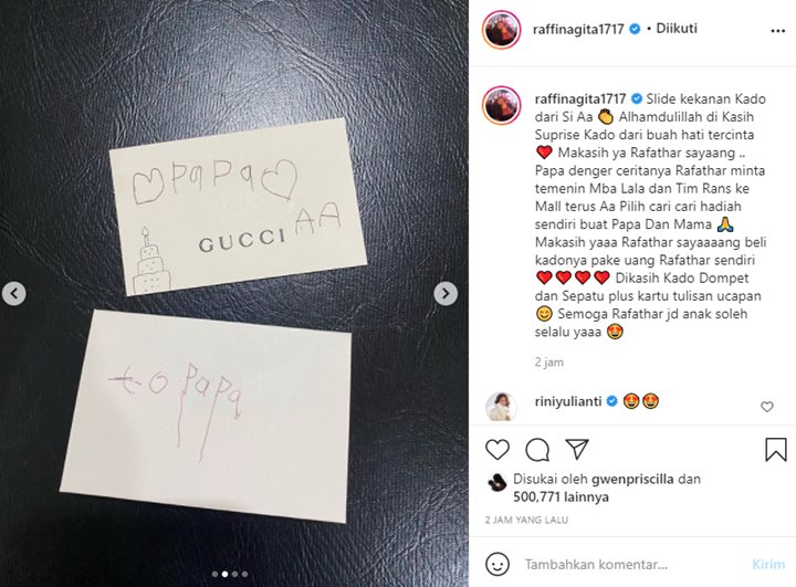 Rafathar Beli Kado Mahal Untuk Raffi Ahmad Dan Nagita Slavina Pakai Uang Sendiri, Apa Itu?