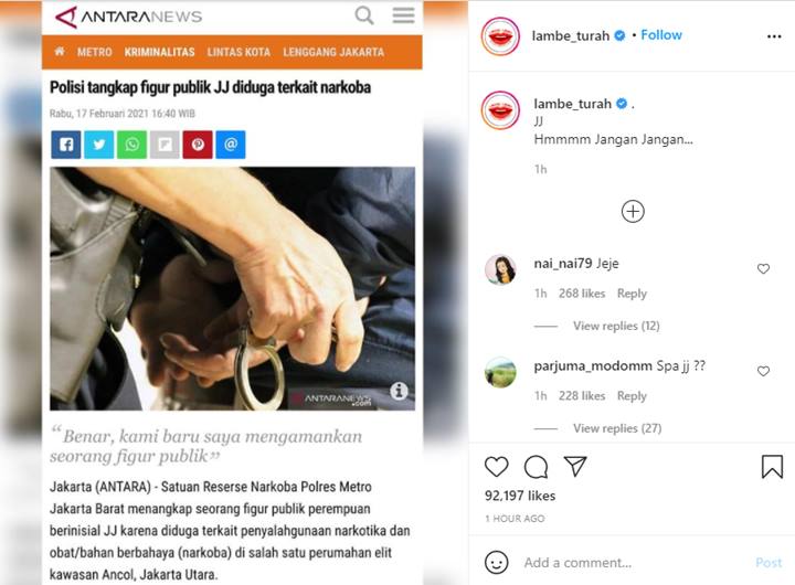 Heboh Jennifer Jill Istri Ajun Perwira Diduga Terjerat Narkoba, Manajer Buka Suara
