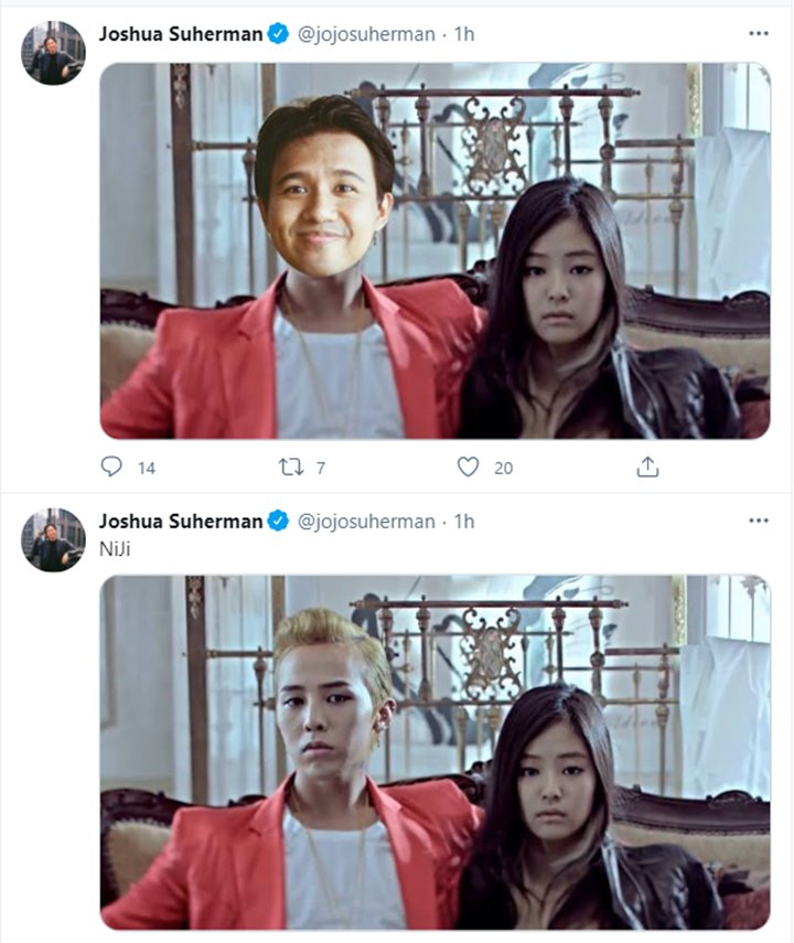 Joshua Suherman Ikut Tanggapi Rumor Jennie dan G-Dragon Pakai Foto Ini