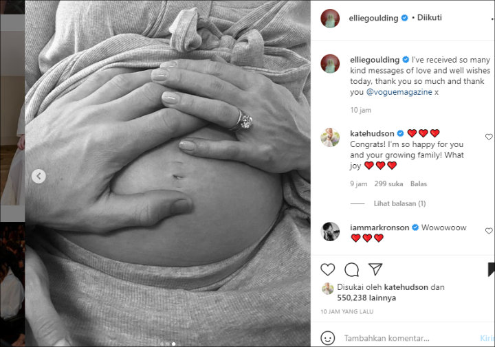 Selamat, Ellie Goulding Terang-Terangan Kabarkan Kehamilan Anak Pertama