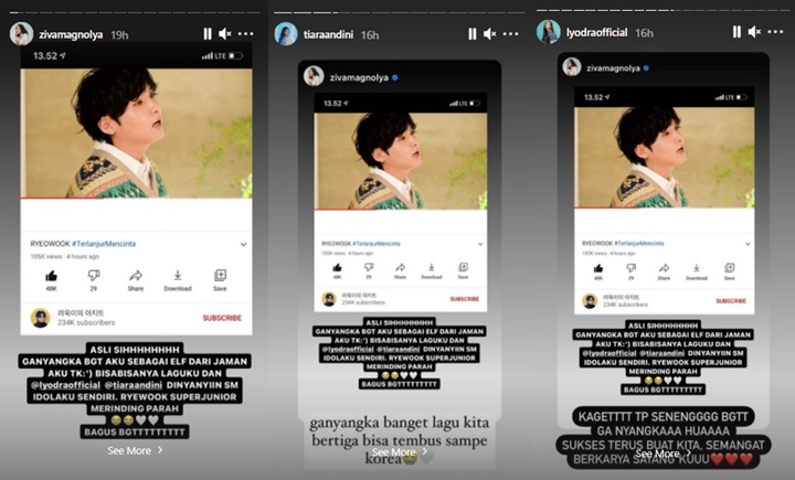 Reaksi Tiara Andini, Ziva dan Lyodra Idol Usai \'Terlanjur Mencinta\' Di-cover Ryeowook Super Junior