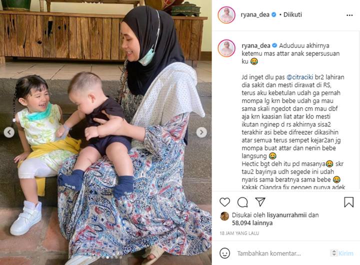 Ryana Dea Ungkap Awal Mula Jadi Ibu Persusuan Bayi Citra Kirana