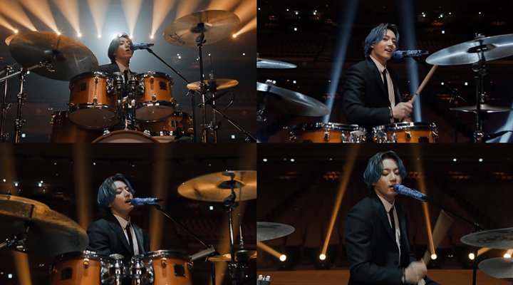 Ganteng Banget dengan Rambut Biru, Aksi Jungkook BTS Main Drum Tak Terlupakan