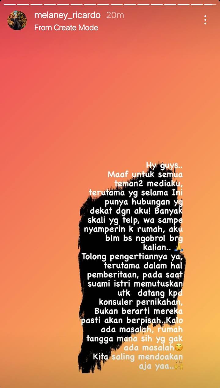 Jalani Konseling Pernikahan, Melaney Ricardo Minta Rumah Tangganya Tak Diberitakan Negatif
