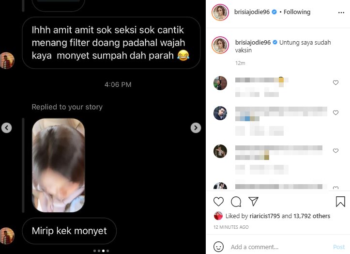 Bagikan DM dari Haters, Brisia Jodie Tulis Tanggapan Santuy