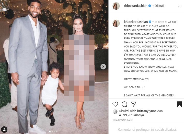 Sempat Diselingkuhi, Khloe Kardashian Beri Ucapan Ulang Tahun Untuk Tristan Thompson