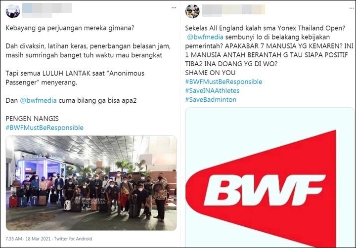 Tagar BWFMustBeResponsible